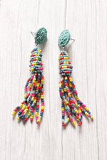 Load image into Gallery viewer, Multi-Color Vibrant Hand Braided Beads Boho Dangler Earrings
