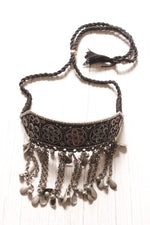 Load image into Gallery viewer, Oxidised Enamel Finish Embedded Statement Metal Choker Necklace
