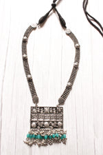 Load image into Gallery viewer, Adjustable Thread Closure Oxidised Finish Long Necklace
