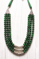 Load image into Gallery viewer, Green Glass Beads Metal 3 Layer Necklace
