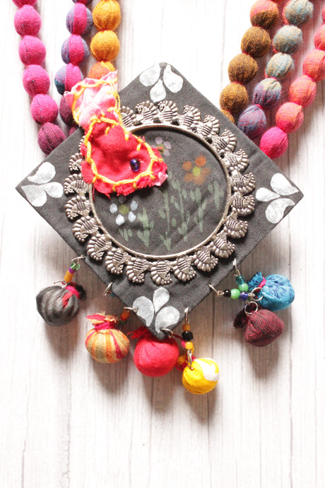 3 Layer Fabric Beads Hand-Painted Necklace Set