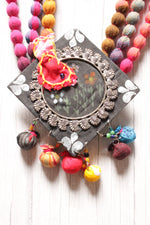 Load image into Gallery viewer, 3 Layer Fabric Beads Hand-Painted Necklace Set
