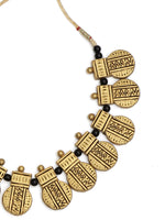 Load image into Gallery viewer, Thread Closure Handpainted Golden Terracotta Necklace Set
