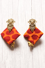 Fabric and Metal Religious Motif Pendant long Mangalsutra Style Necklace Set