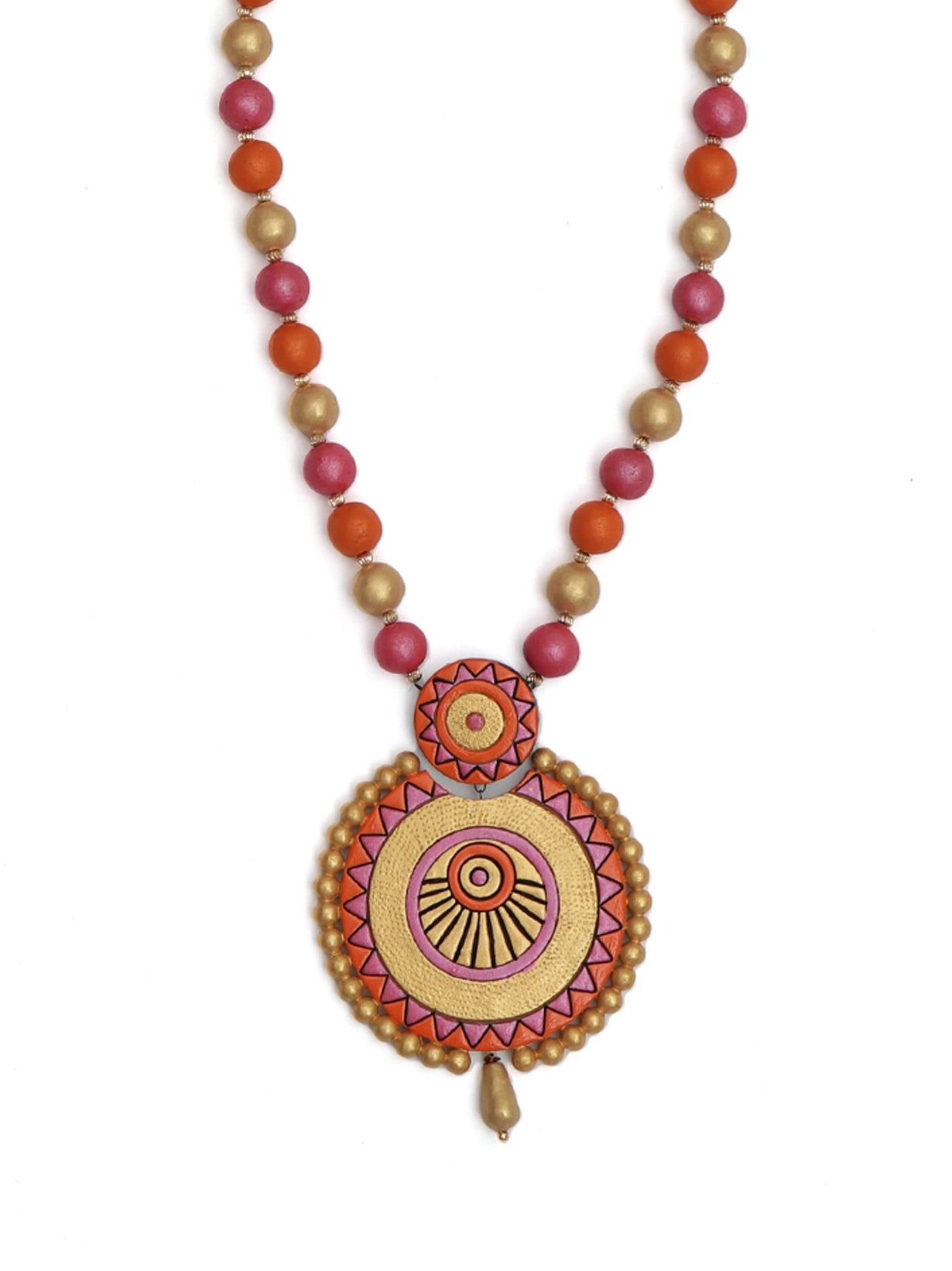 Multi-colored Beaded Terracotta Necklace Set