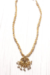 Silver and Gold Dual Finish Long Chain Festive Necklace
