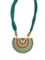 Load image into Gallery viewer, Turquoise Arc Shaped Terracotta Necklace Set
