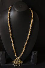 Load image into Gallery viewer, Silver and Gold Dual Finish Long Chain Festive Necklace
