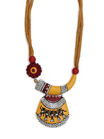 Load image into Gallery viewer, Tribal Motifs Red &amp; Yellow Beaded Terracotta Necklace Set
