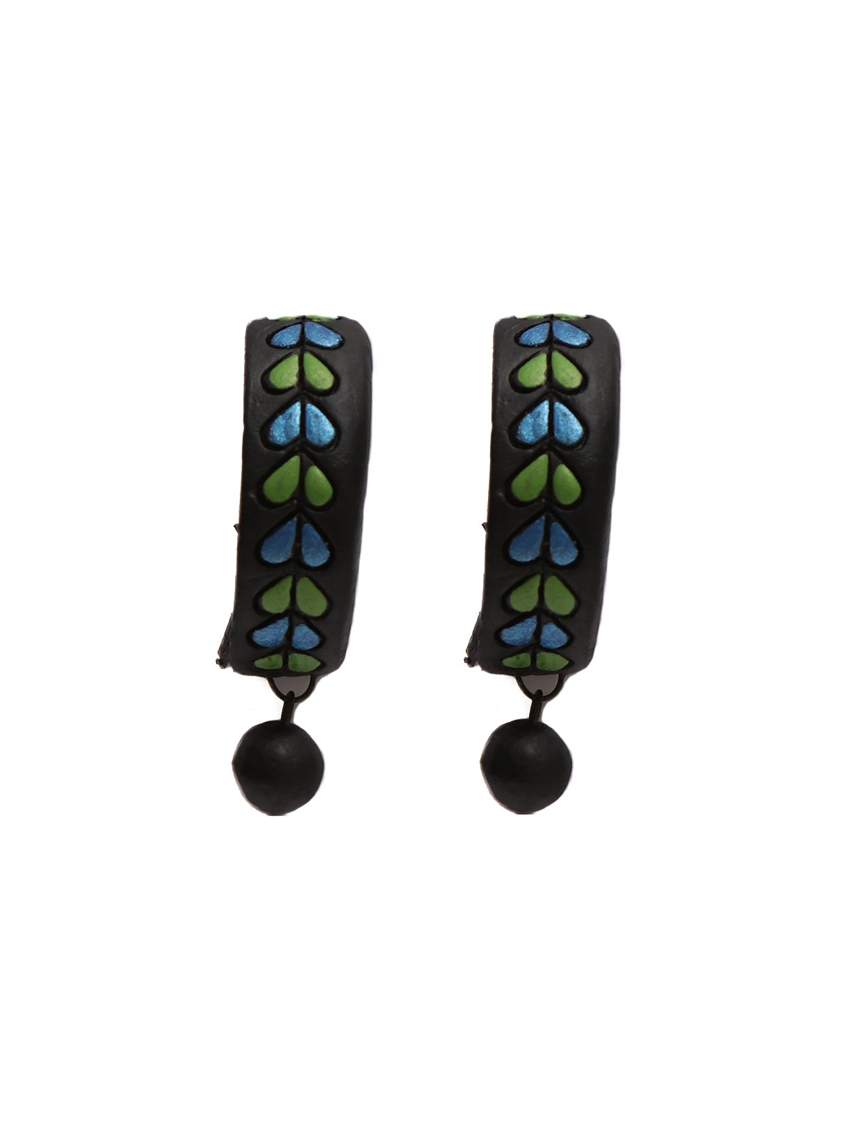 Leaf Painted Beaded Terracotta Necklace Set