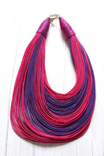 Load image into Gallery viewer, Pink and Blue Handmade Silk Threads Multi-Layer Statement African Choker Necklace
