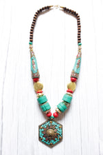 Load image into Gallery viewer, Brass Metal Pendant Handcrafted Beads African Tribal Necklace
