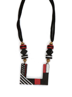 Load image into Gallery viewer, Black Abstract Beaded Terracotta Necklace set
