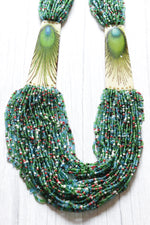 Load image into Gallery viewer, Peacock Colors and Motif Hand Braided Beads Necklace
