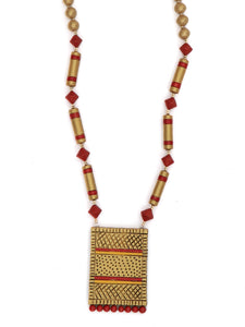 Handpainted Gorgeous Terracotta Necklace Set