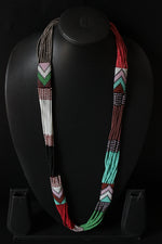 Load image into Gallery viewer, Color Blocked Multi-Color Beads Hand Braided Tribal Necklace
