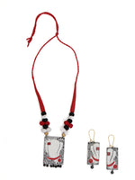 Load image into Gallery viewer, Ganesha Hand Painted Terracotta Necklace Set
