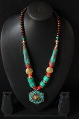 Brass Metal Pendant Handcrafted Beads African Tribal Necklace