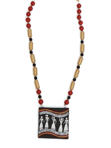 Tribal Motifs Beaded Terracotta Necklace Set