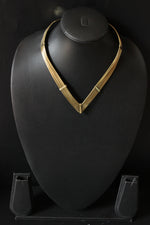 Load image into Gallery viewer, V Shape Dull Finish Brass Choker Necklace
