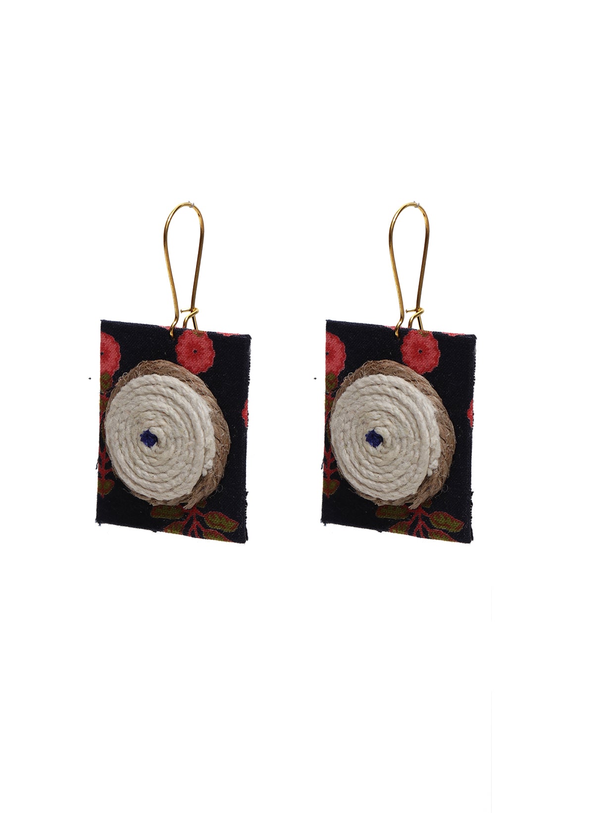 Wooden Beads, Fabric and Jute Work Necklace Set with Thread Closure
