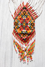 Load image into Gallery viewer, Red, White &amp; Multi-Color Handcrafted Beaded Necklace Set with Dangler Earrings
