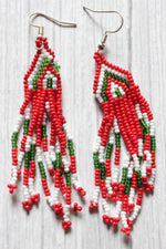 Load image into Gallery viewer, Multi-Color Elaborate Handcrafted Beaded Necklace Set with Dangler Earrings
