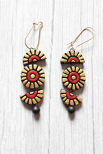 Load image into Gallery viewer, Handcrafted Red, Golden and Black Religious Motif Terracotta Clay Necklace Set

