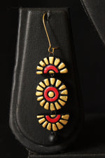 Load image into Gallery viewer, Handcrafted Red, Golden and Black Religious Motif Terracotta Clay Necklace Set
