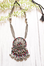 Load image into Gallery viewer, Premium Oxidised Finish Rhinestones Embedded Necklace with Adjustable Thread Closure
