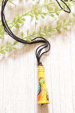Load image into Gallery viewer, Yellow Hand Painted Bird Motifs Rope Closure Terracotta Clay Necklace

