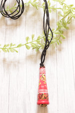 Load image into Gallery viewer, Earthy Red Hand Painted Rope Closure Terracotta Clay Necklace

