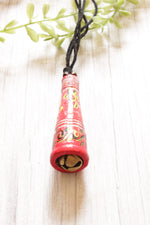 Load image into Gallery viewer, Earthy Red Hand Painted Rope Closure Terracotta Clay Necklace
