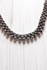 Load image into Gallery viewer, Intricately Detailed Oxidised Silver Metal Necklace Set
