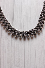 Load image into Gallery viewer, Intricately Detailed Oxidised Silver Metal Necklace Set

