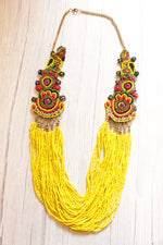 Load image into Gallery viewer, Yellow Multi-Layer Hand Beaded Collar Necklace

