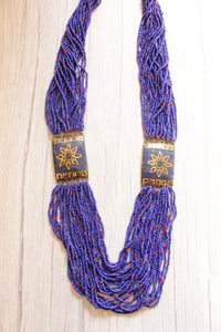 Vibrant Violet Beads Intertwined with Red Multi-Layer Beaded Necklace