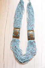 Load image into Gallery viewer, Sky Blue Beads Intertwined with Red Multi-Layer Beaded Necklace
