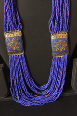 Vibrant Violet Beads Intertwined with Red Multi-Layer Beaded Necklace