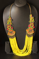 Load image into Gallery viewer, Yellow Multi-Layer Hand Beaded Collar Necklace
