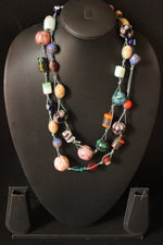 Load image into Gallery viewer, Vibrant Natural Colorful Stones Beaded in a Rope Long Necklace
