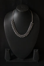 Load image into Gallery viewer, Intricately Detailed Oxidised Silver Metal Necklace Set
