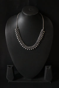 Intricately Detailed Oxidised Silver Metal Necklace Set