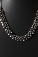 Load image into Gallery viewer, Intricately Detailed Oxidised Silver Metal Necklace Set
