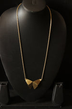 Load image into Gallery viewer, Bright Brass Finish Long Chain Contemporary Butterfly Necklace
