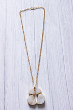 Load image into Gallery viewer, White Sugar Druzy Gemstone Embedded Gold Plated Necklace
