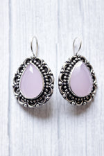 Load image into Gallery viewer, Pink Faceted Natural Gemstone Bezel Silver Finish Handmade Earrings
