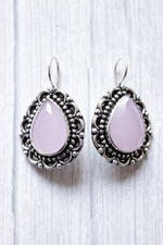 Load image into Gallery viewer, Pink Faceted Natural Gemstone Bezel Silver Finish Handmade Earrings
