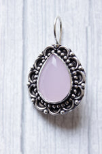 Load image into Gallery viewer, Pink Faceted Natural Gemstone Bezel Silver Finish Handmade Earrings
