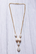 Load image into Gallery viewer, White Mother of Pearl Embedded Gold Plated Handmade Necklace
